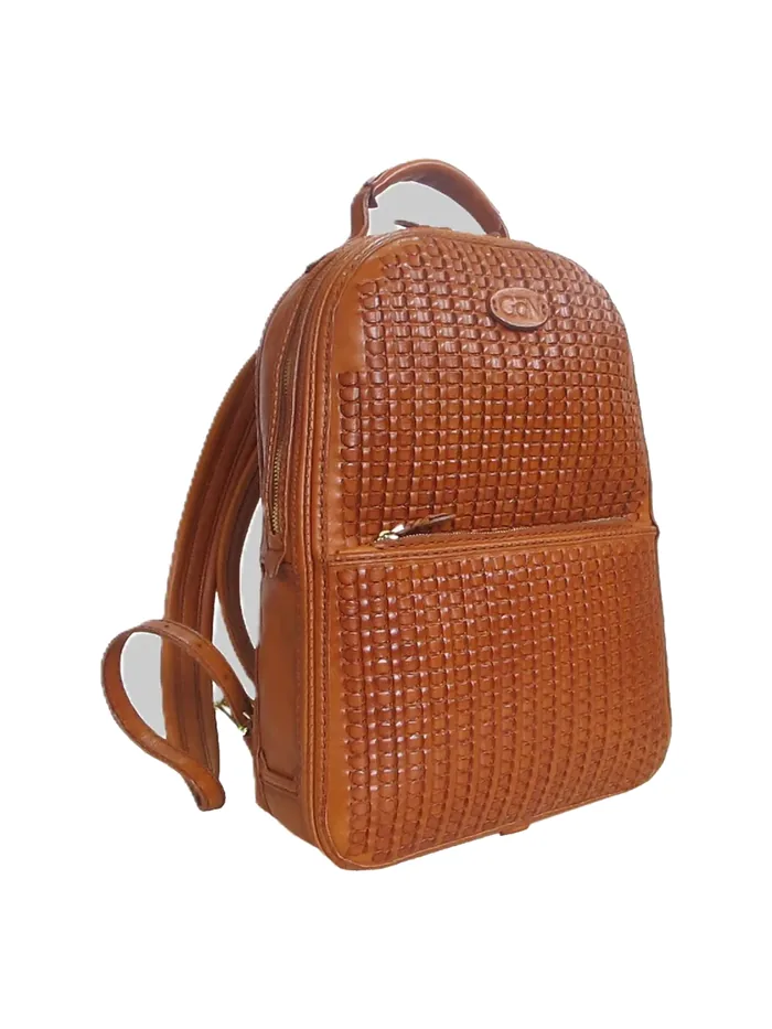 GÖN Can backpack in tan leather