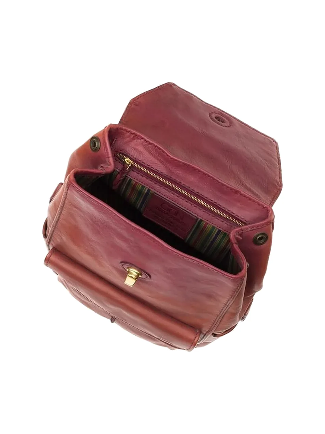 GÖN Handmade Leather Backpack in Brick — view 4
