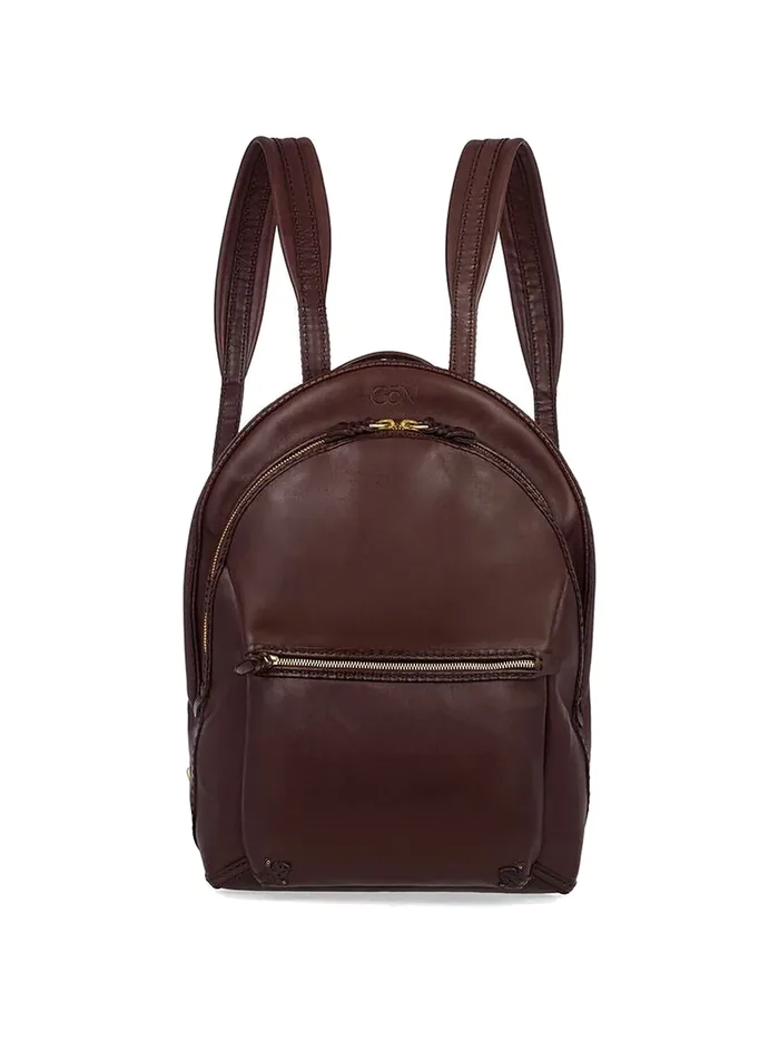 GÖN coffee smooth leather city backpack