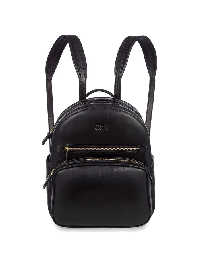 GÖN mini black leather backpack