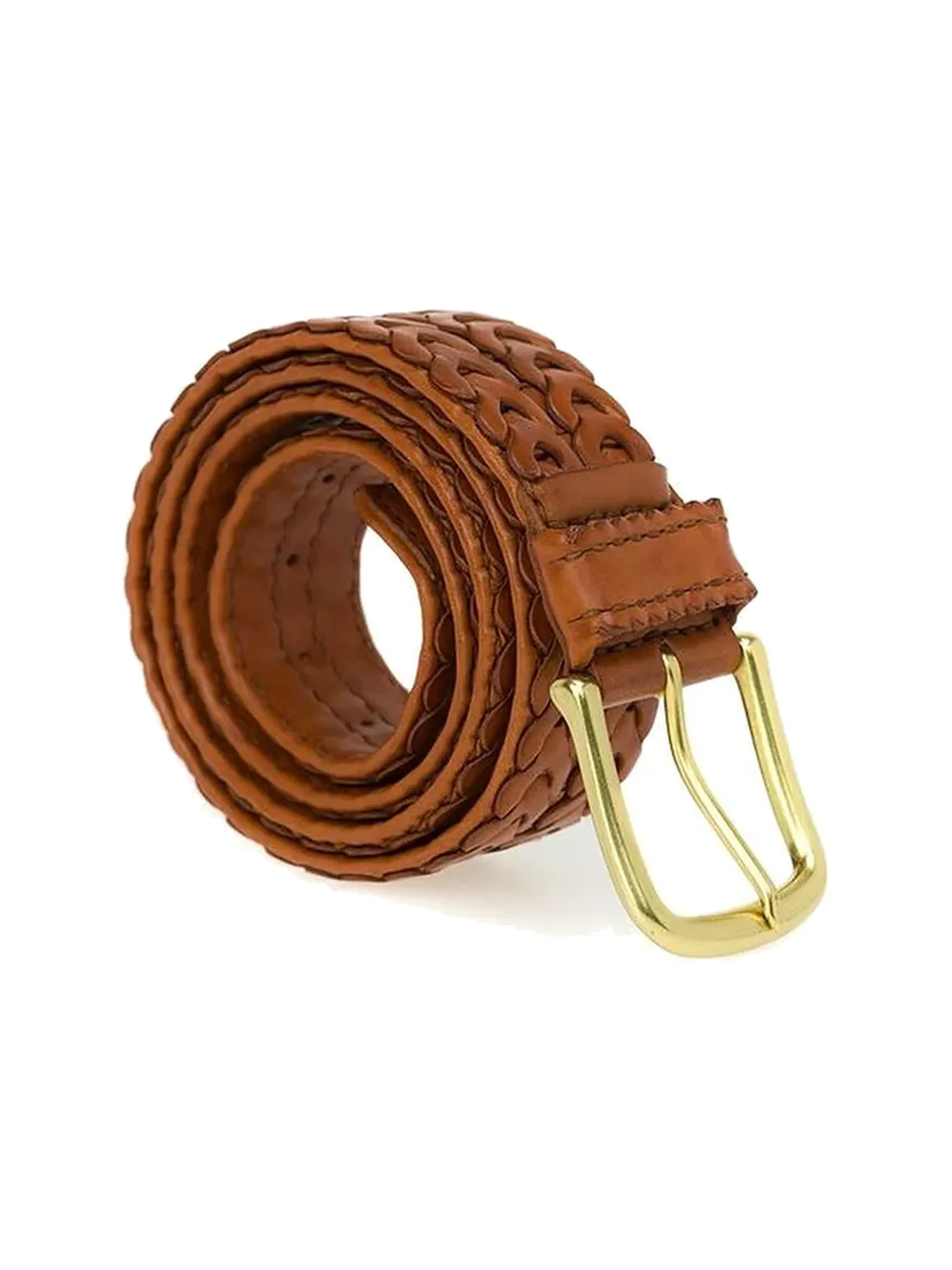 GÖN hand-braided tan leather belt