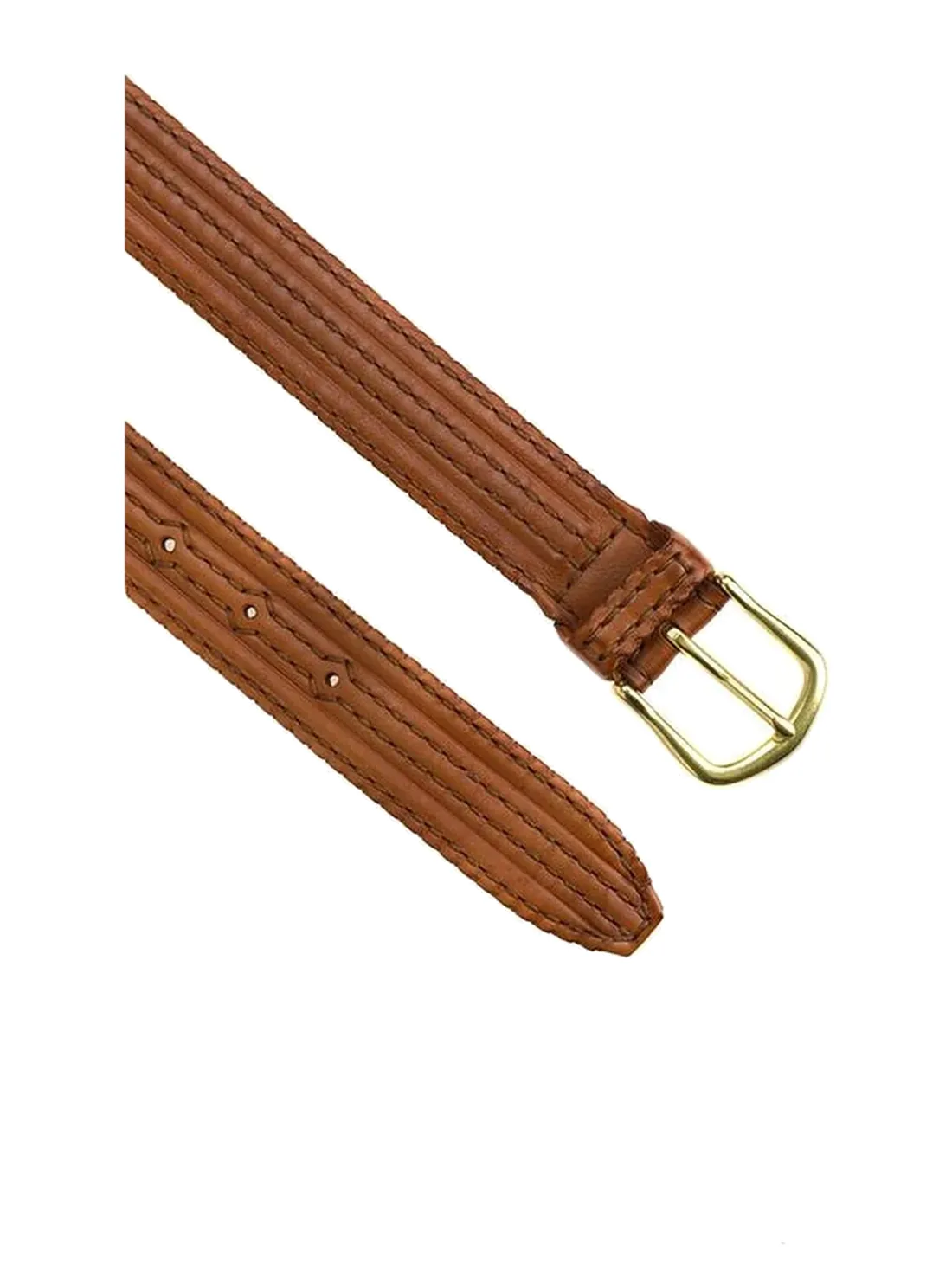 GÖN Handmade Tooled Leather Belt in Tan — view 2