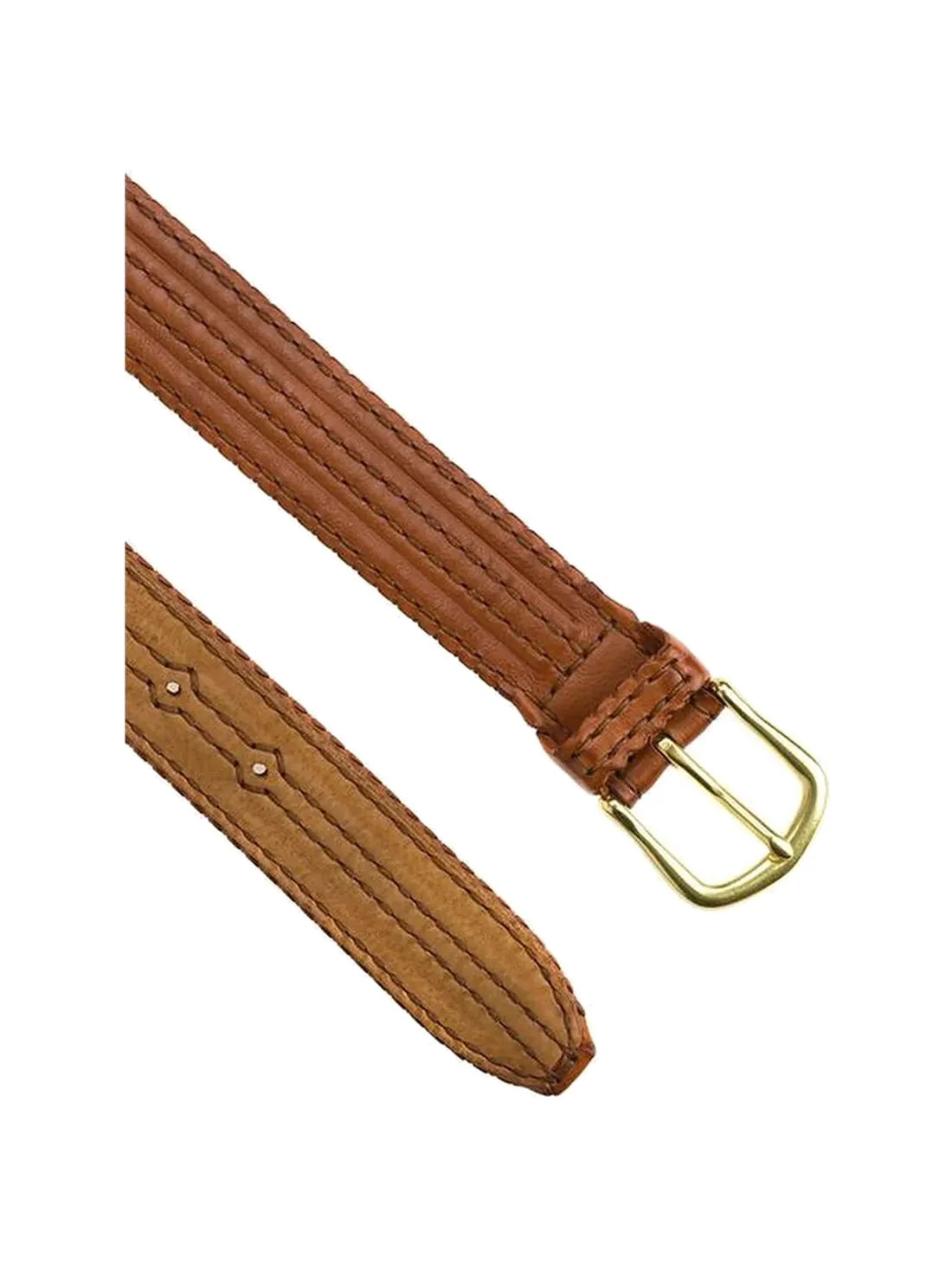 GÖN Handmade Tooled Leather Belt in Tan — view 3