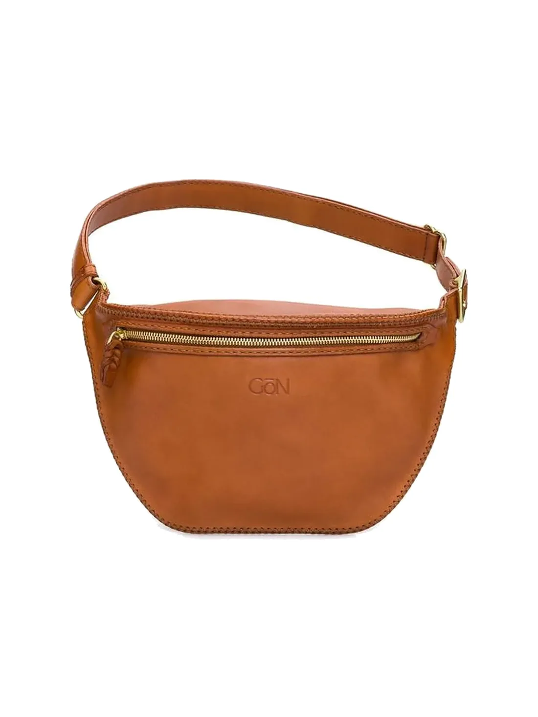 GÖN tan smooth leather belt bag
