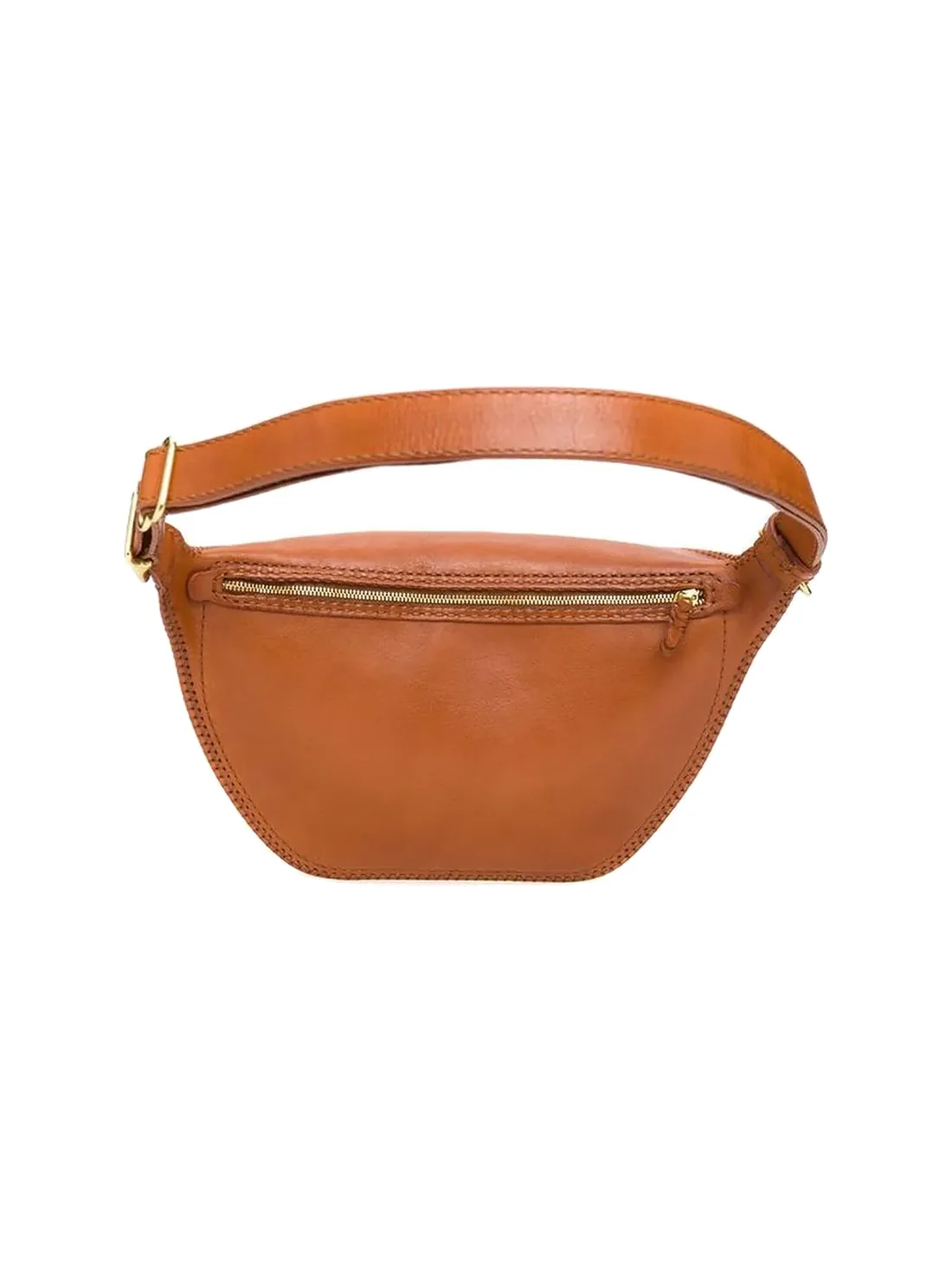 GÖN Handmade Double-Zip Belt Bag in Tan — view 3