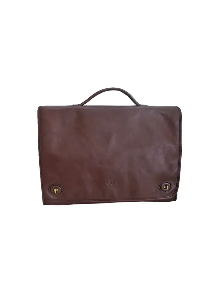 GÖN Mako briefcase in coffee leather