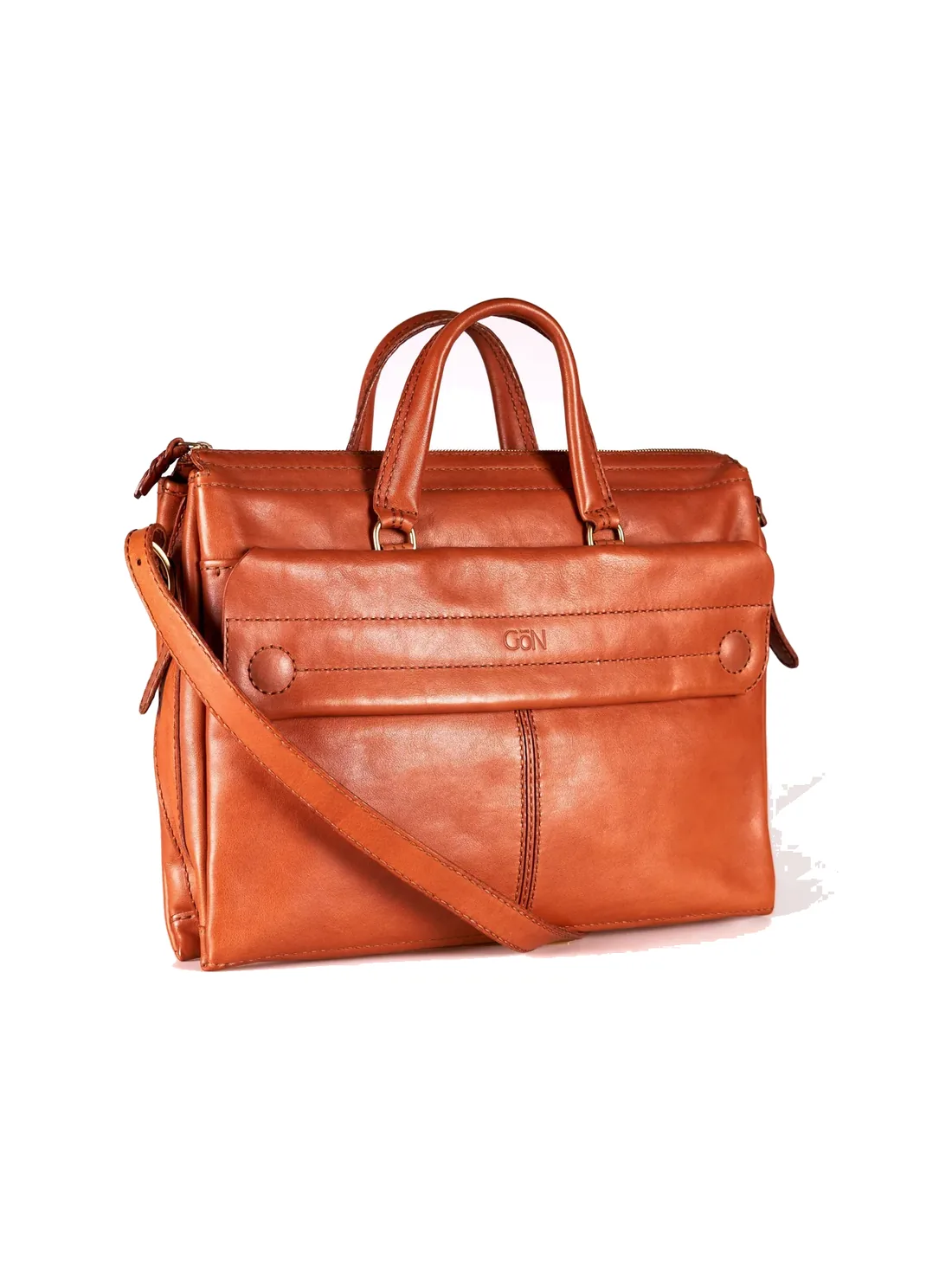 GÖN Handmade Ecer Briefcase in Tan — view 4