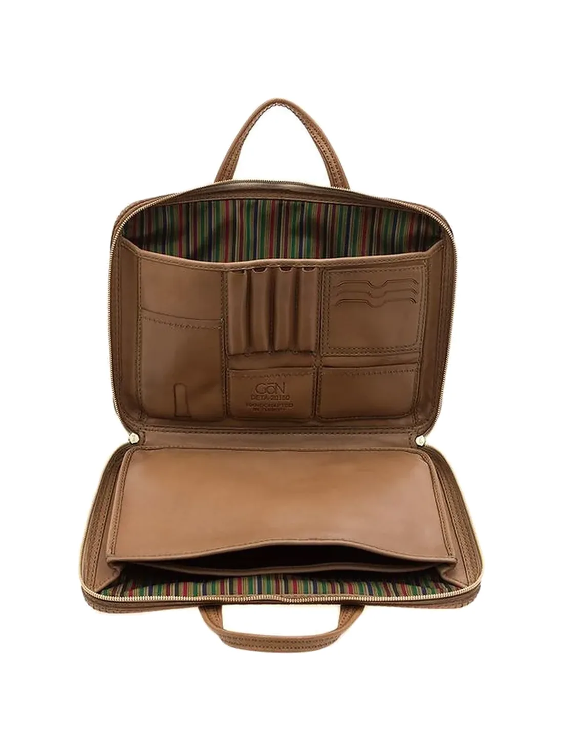 GÖN Handmade Slim Leather Briefcase — view 4