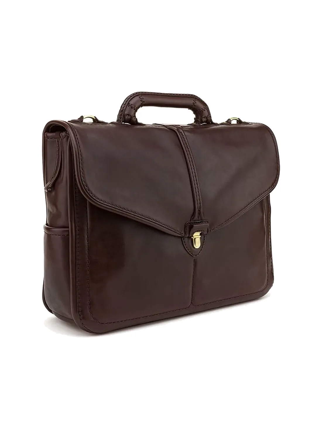 GÖN Handmade Flap Leather Briefcase — view 2