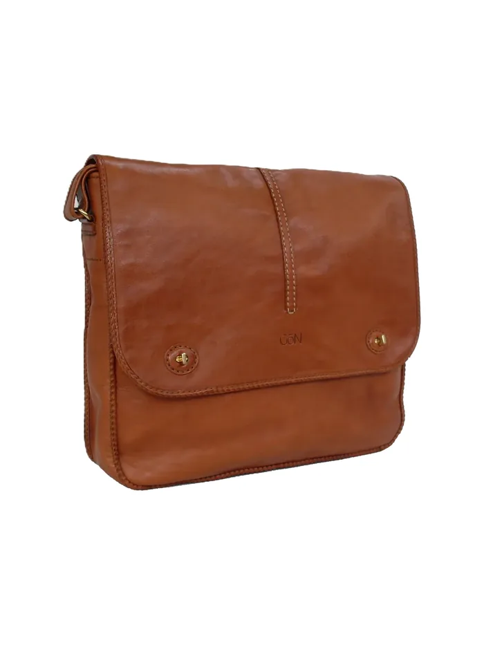 GÖN Salo messenger bag in tan leather