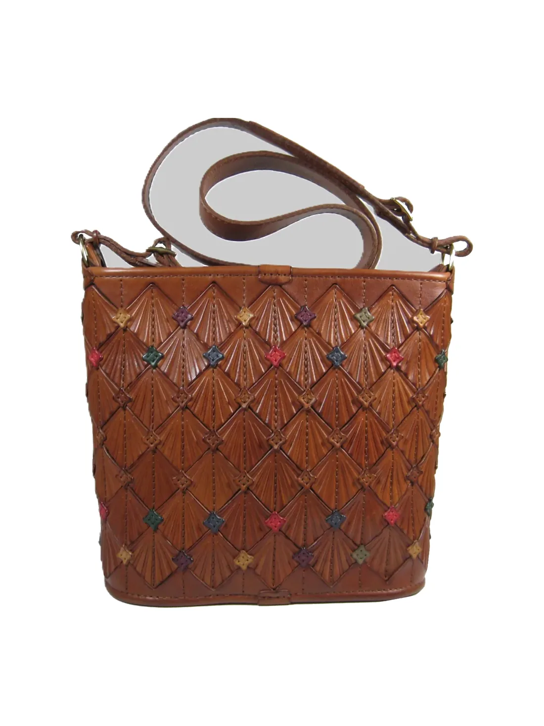 GÖN Handmade Kristal Bucket Bag in Tan — view 2