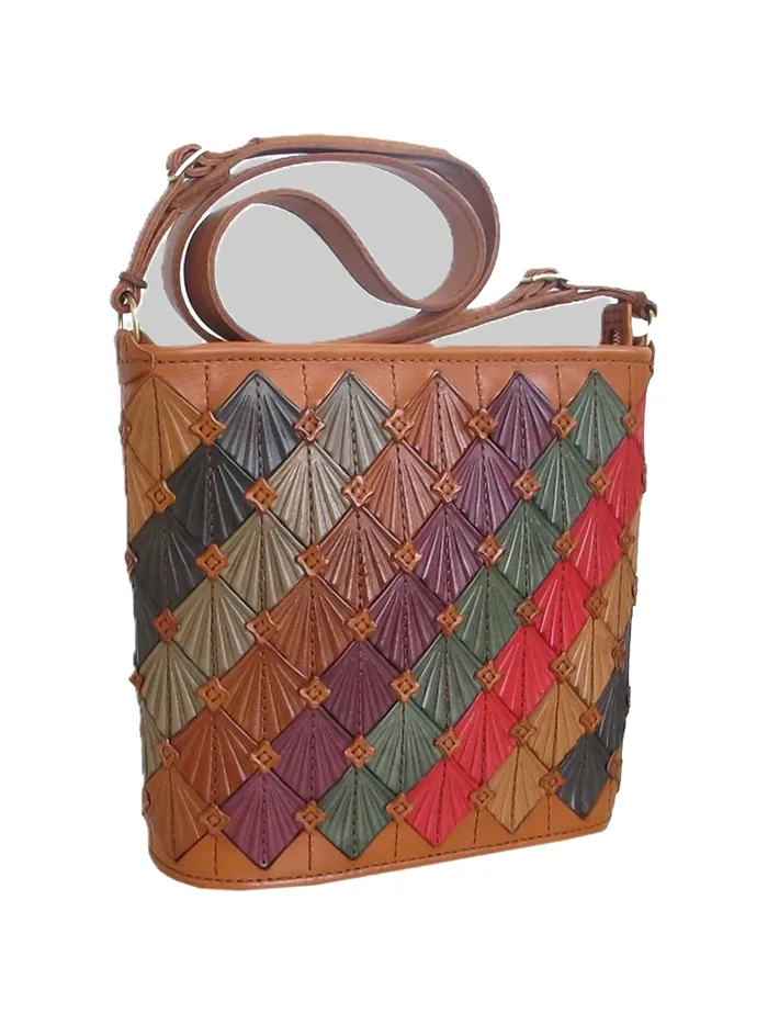 GÖN Kristal Multi bucket bag in tan leather