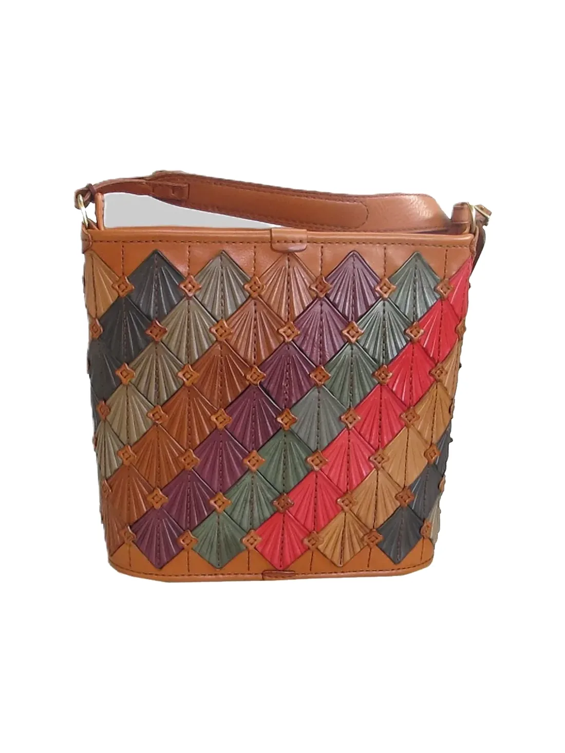 GÖN Handmade Kristal Multi Bucket Bag in Tan — view 2