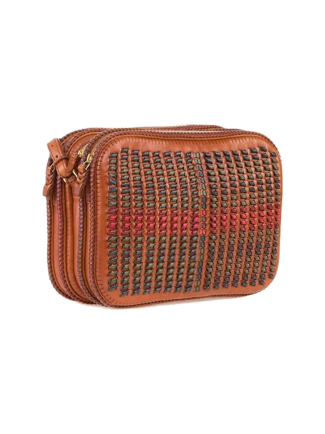 GÖN Mot crossbody bag in tan leather