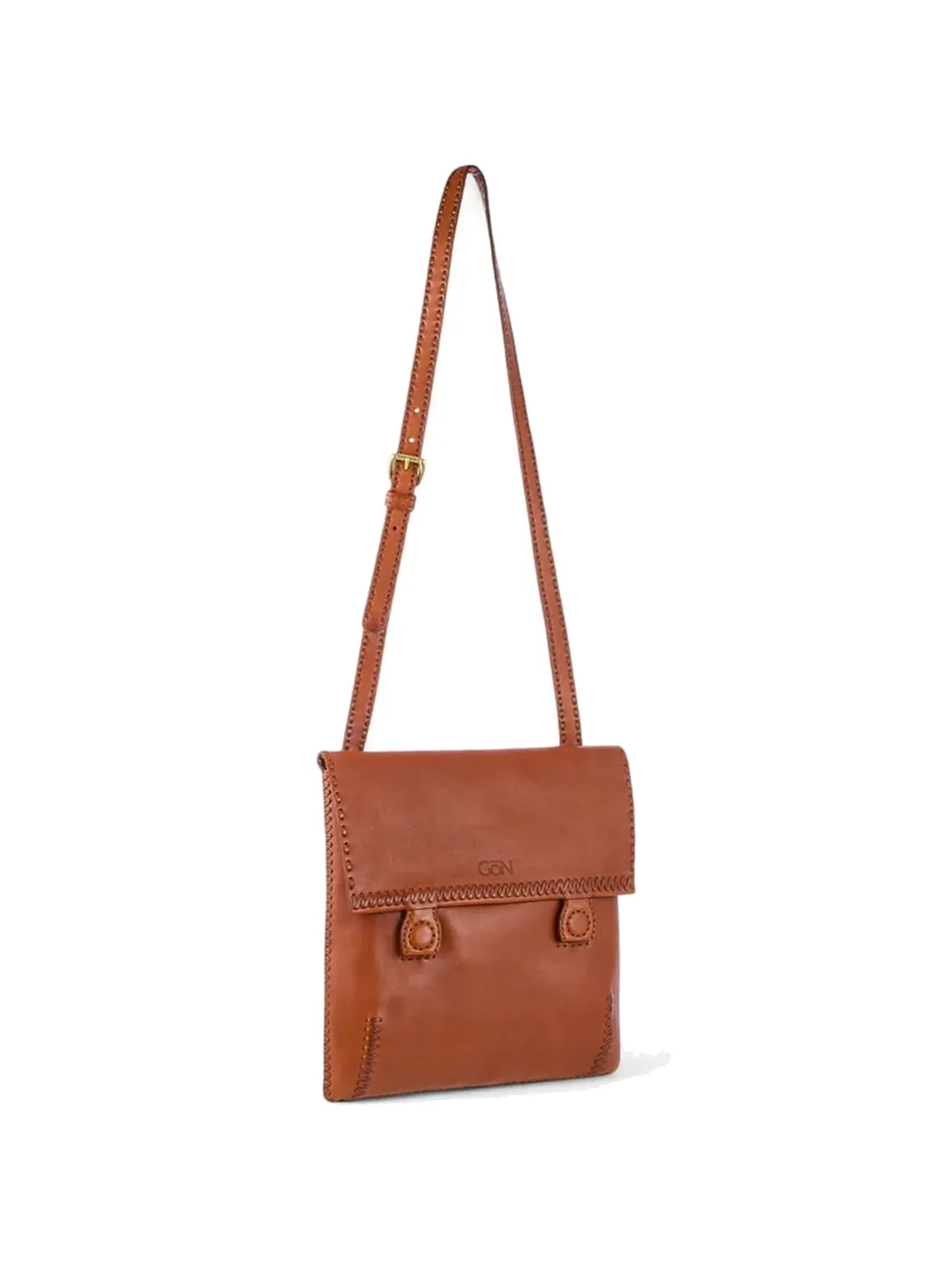 GÖN Handmade Flap Crossbody Bag in Tan — view 2