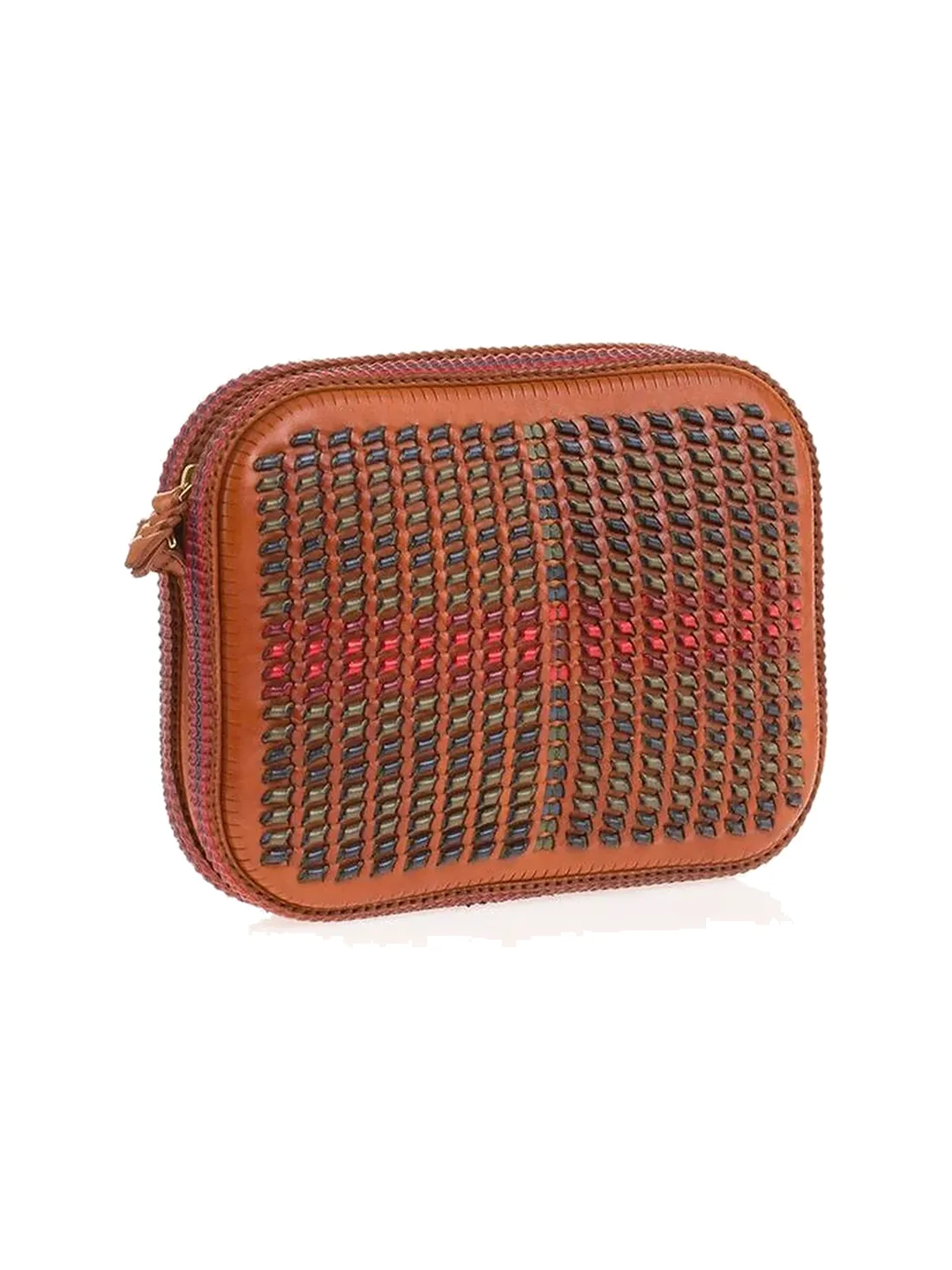 GÖN Handmade Checkweave Camera Bag in Tan Multi — view 3