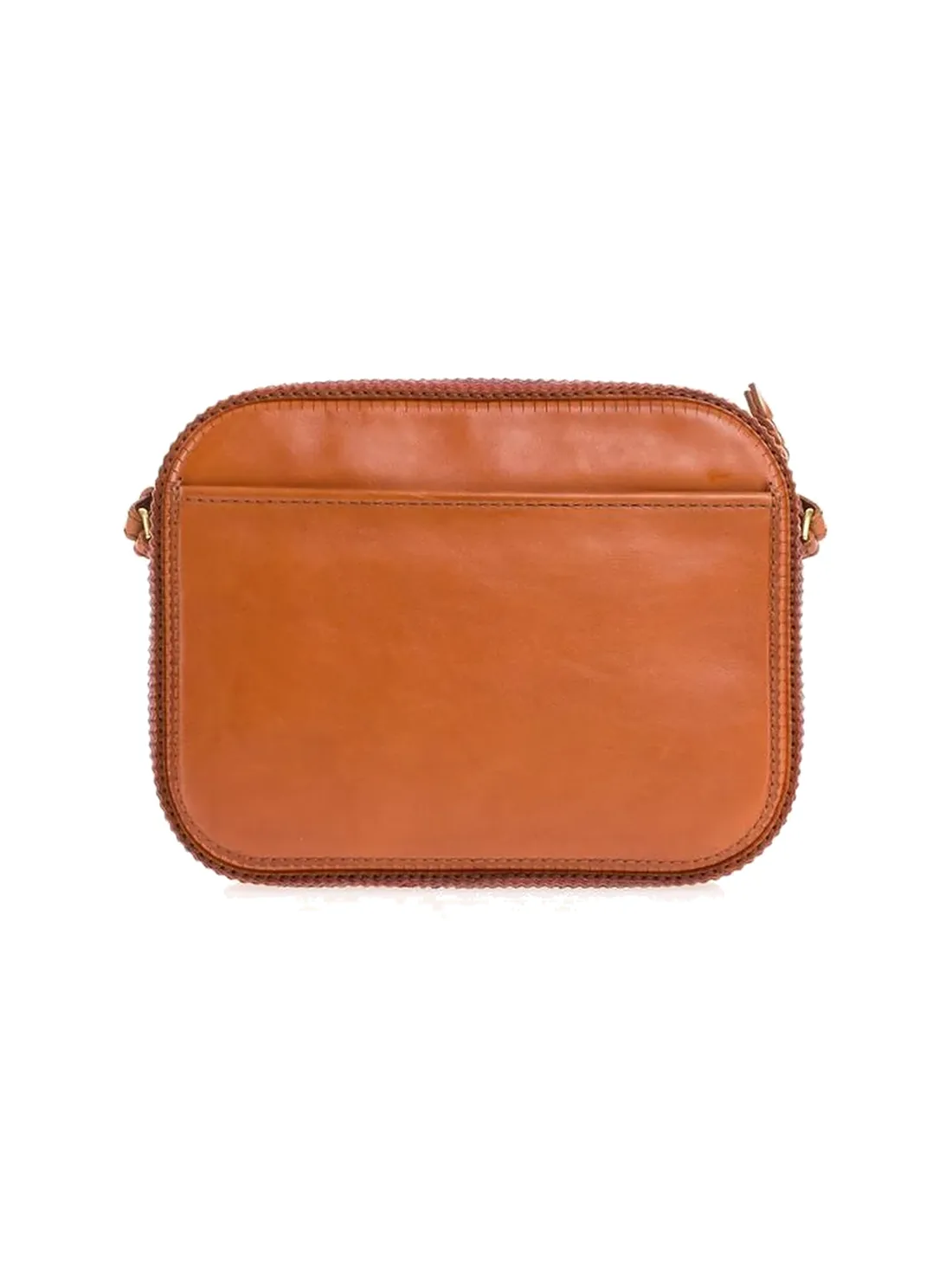 GÖN Handmade Checkweave Camera Bag in Tan Multi — view 4
