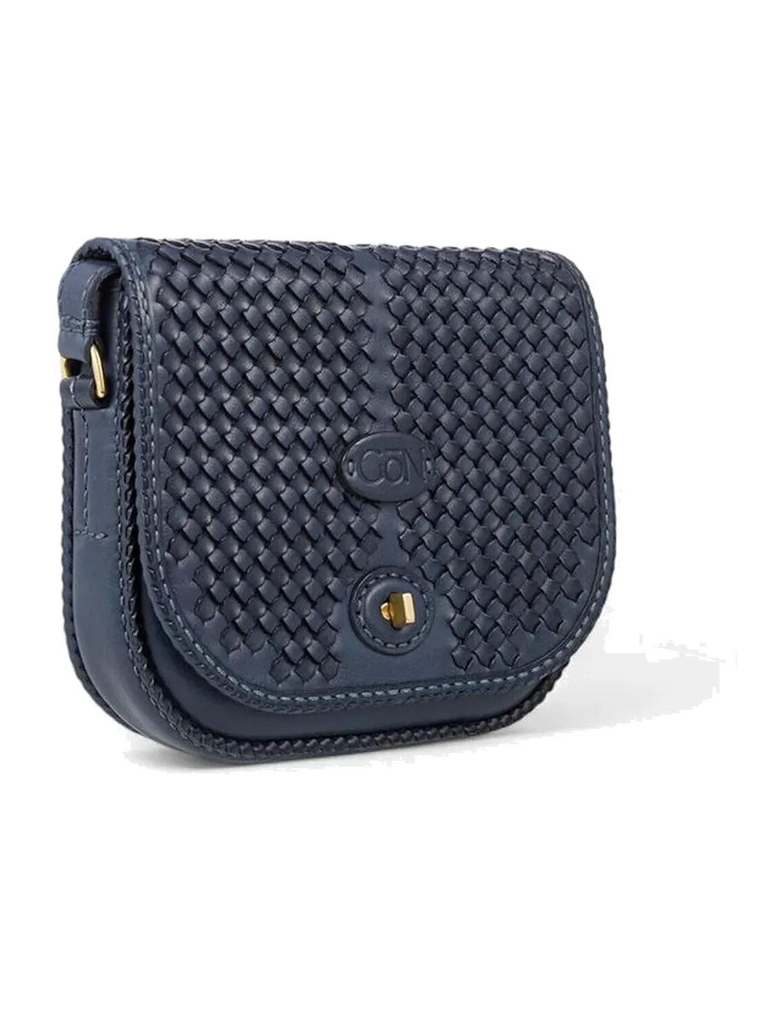 GÖN Handmade Woven Saddle Crossbody in Navy — view 2