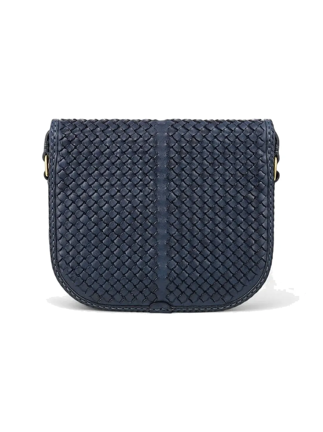 GÖN Handmade Woven Saddle Crossbody in Navy — view 3