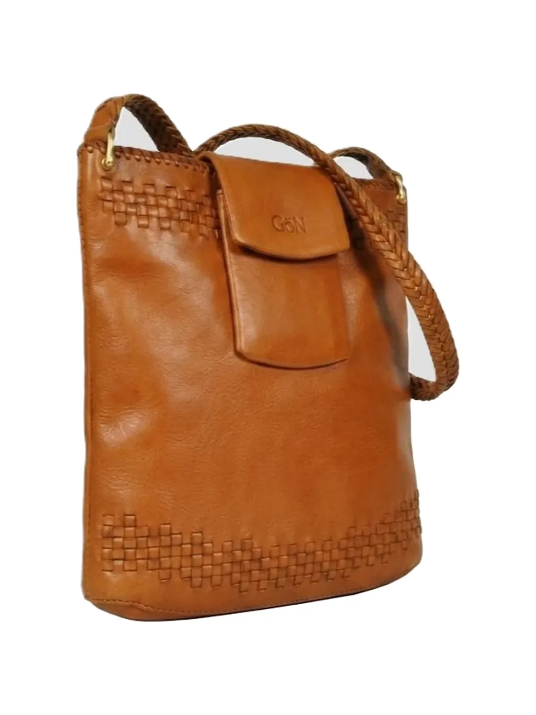 GÖN Pandam shoulder bag in tan leather