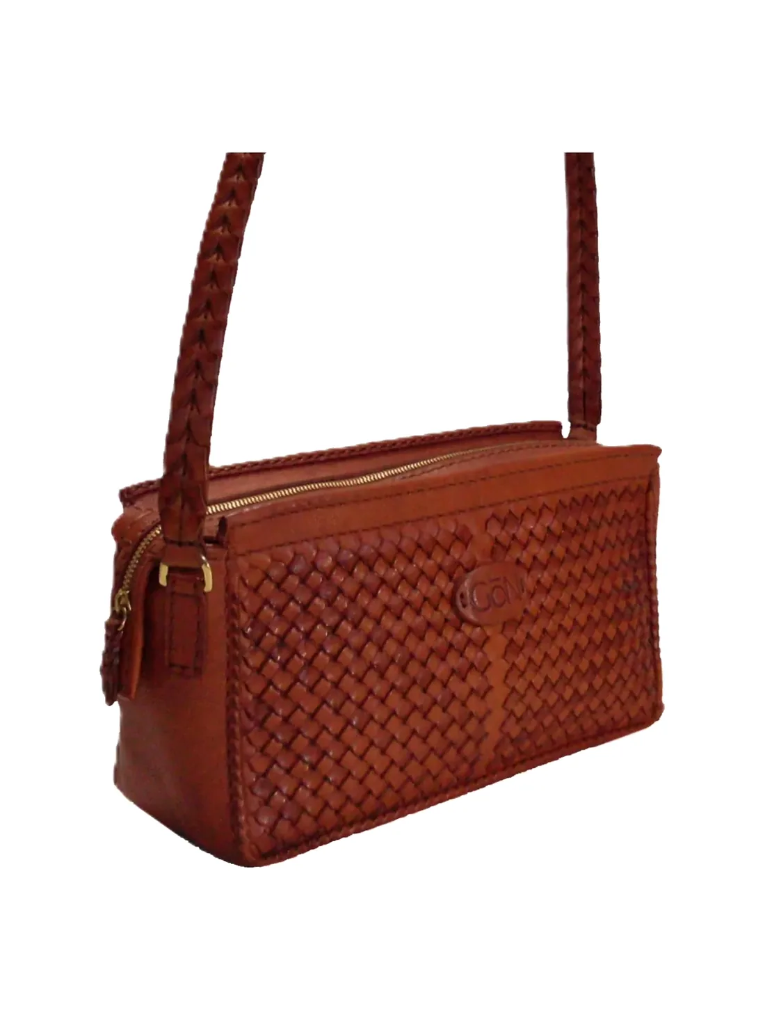 GÖN Yan shoulder bag in tan leather