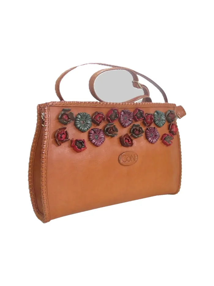 GÖN Plat handbag in tan leather