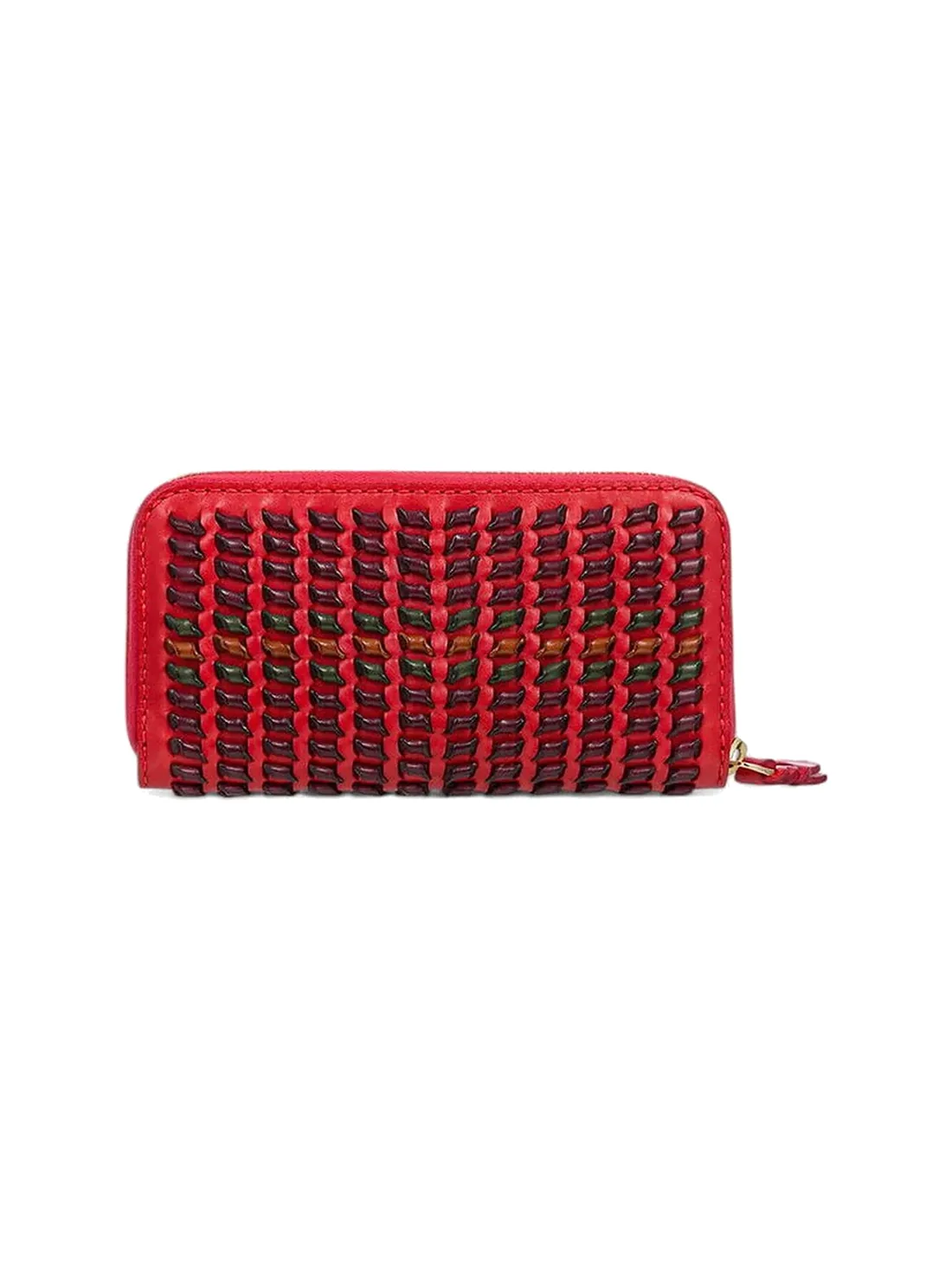 GÖN multicolor woven leather zip wallet