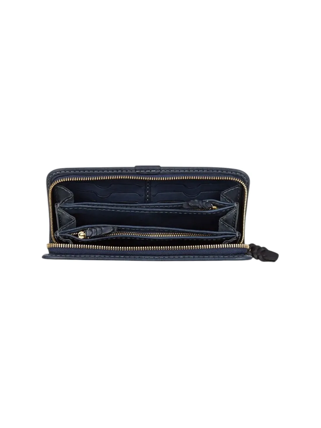 GÖN Handmade Woven Continental Wallet in Navy — view 4