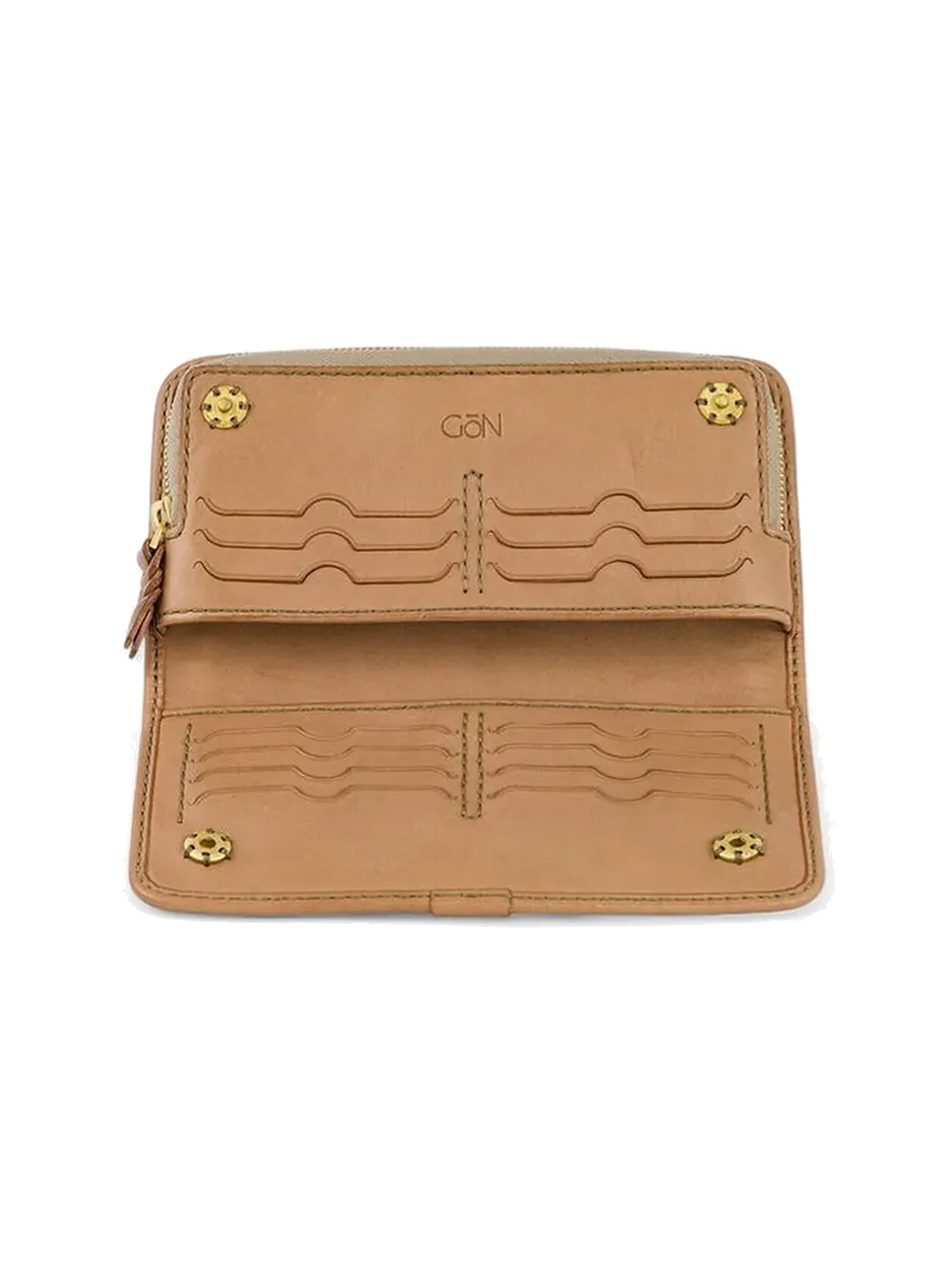 GÖN Handmade Floral Appliqué Wallet in Sand Multi — view 3