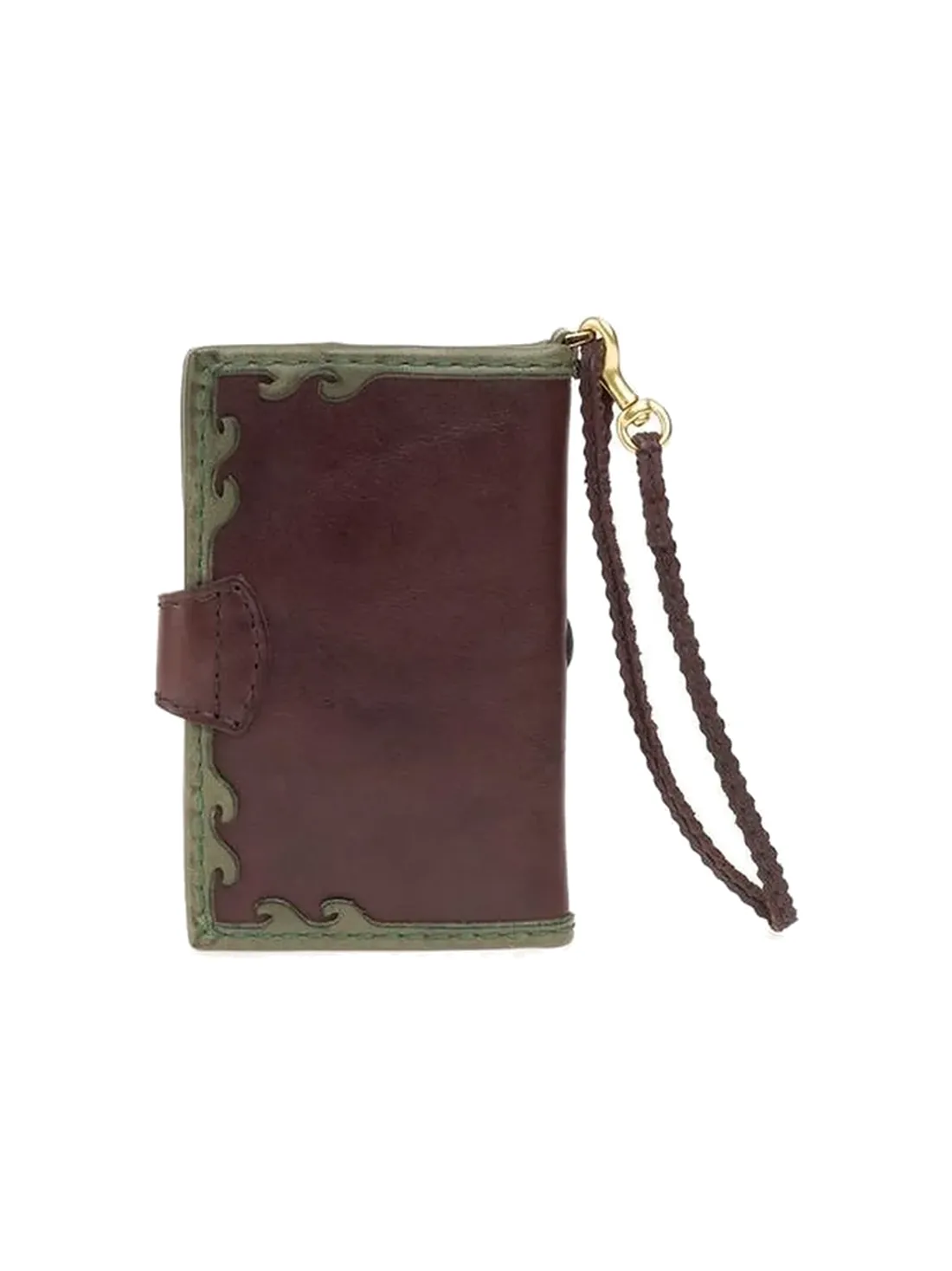 GÖN Handmade Leaf Appliqué Wristlet in Coffee Multi — view 5