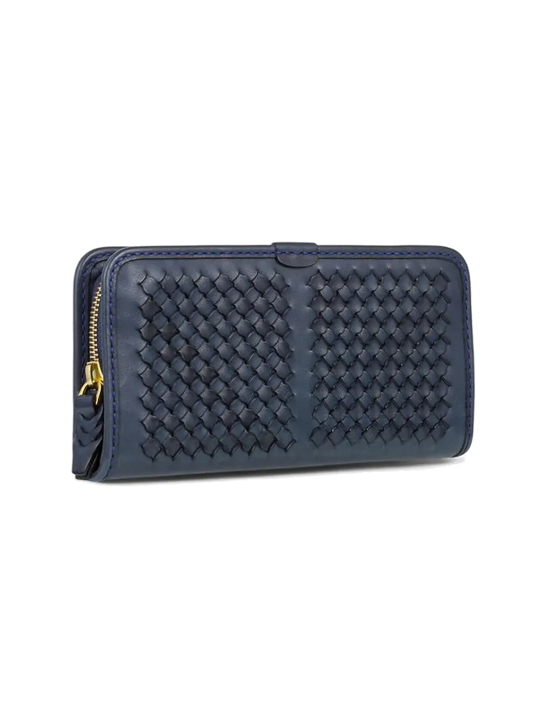 GÖN Handmade Woven Clasp Wallet in Navy — view 2