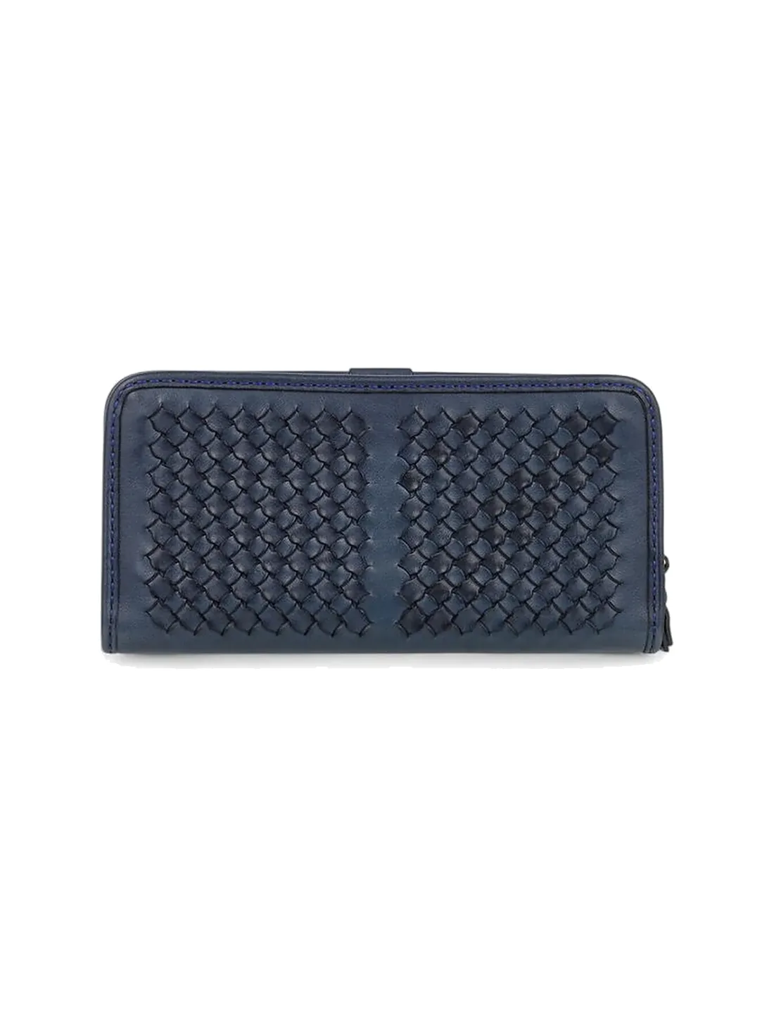 GÖN Handmade Woven Clasp Wallet in Navy — view 3
